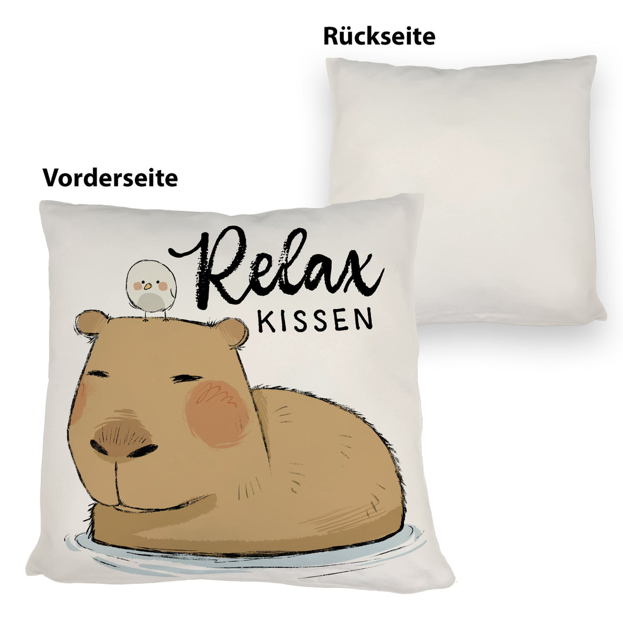 Capybara Kissen mit Spruch Relax Kissen