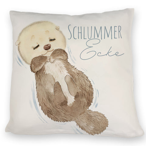 Otter Kissen mit Spruch Schlummerecke