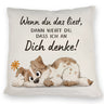 Hund Kissen mit Spruch Ich denke an dich