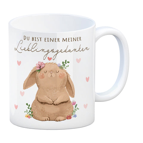 Hase Kaffeebecher mit Spruch Du bist einer meiner Lieblingsgedanken