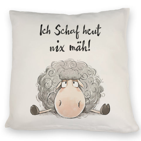 Schaf Kissen mit Spruch Ich Schaf heut nix mäh