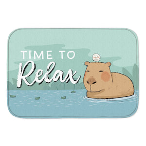 Capybara Badematte mit Spruch Time to Relax