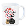 Knuffige Katzen Kaffeebecher mit Spruch Ich liebe dich