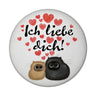 Knuffige Katzen Magnet rund rund mit Spruch Ich liebe dich