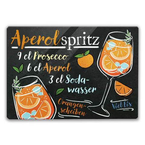 Aperol Spritz Cocktail-Rezept Schneidebrett aus Glas Glas