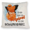 Cocktail Vogel Pirol Kissen mit Spruch Lieber Apirol als Schnapsdrossel