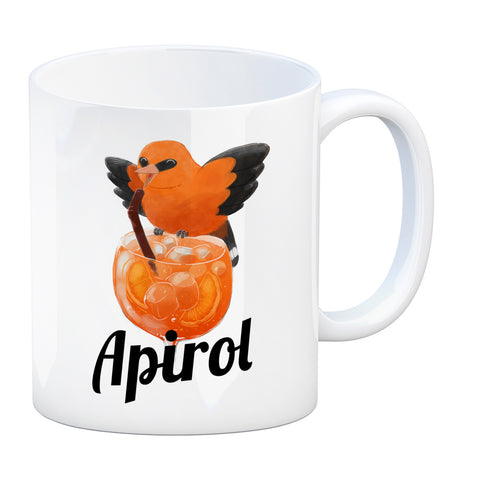 Vogel Priol Kaffeebecher mit Spruch Apirol