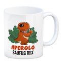 Aperolo Saufus Rex Kaffeebecher mit Spruch Cocktail T-Rex