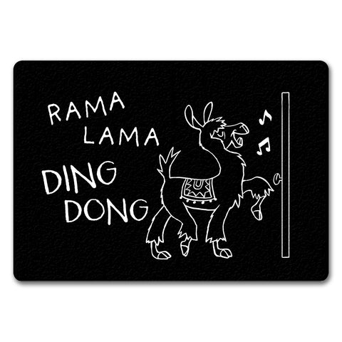 Rama Lama Ding Dong Alpaka Fußmatte in 35x50 cm ohne Rand