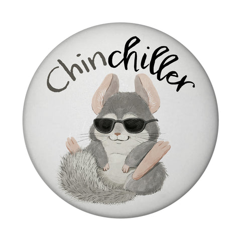 Chinchilla Magnet rund rund mit Spruch Chinchiller