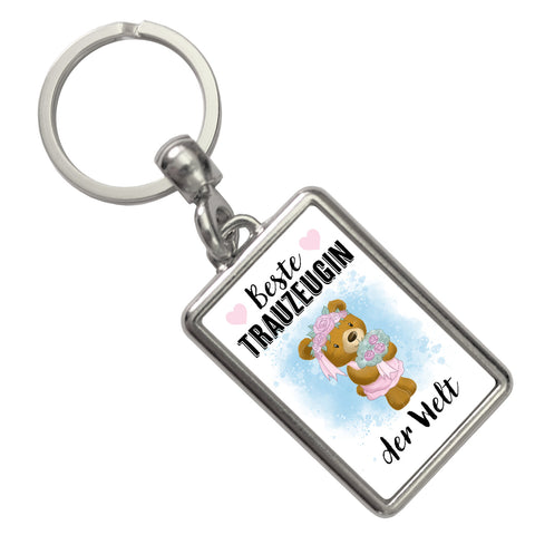 Trauzeugin Teddybär Schlüsselanhänger mit Spruch Beste Trauzeugin der Welt