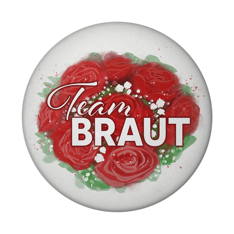 Team Braut Brautstrauß Magnet rund rund