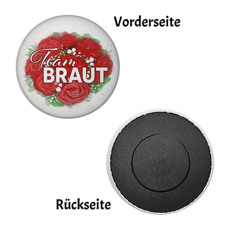 Team Braut Brautstrauß Magnet rund rund
