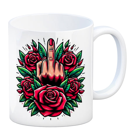 Stinkefinger Rosen - Ich hasse Menschen Kaffeebecher