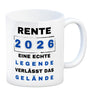 Rente 2026 Kaffeebecher mit Spruch Rente 2026 Legende geht