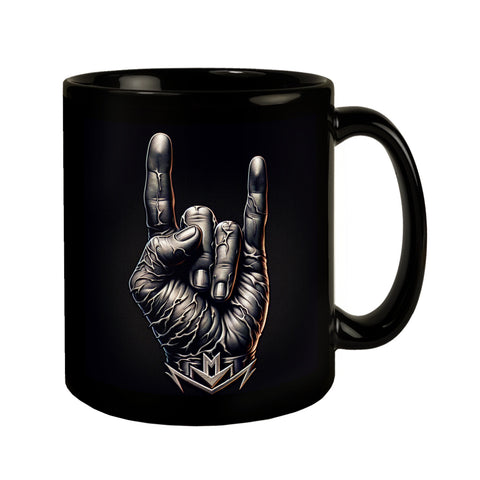 Heavy Metal Zeichen Tasse schwarz in Schwarz
