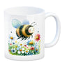 Hummel auf Blumenwiese Kaffeebecher