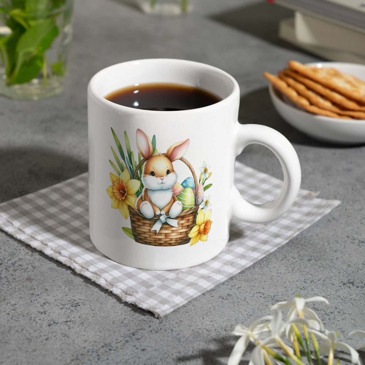 Niedlicher Osterhase im Osternest Kaffeebecher