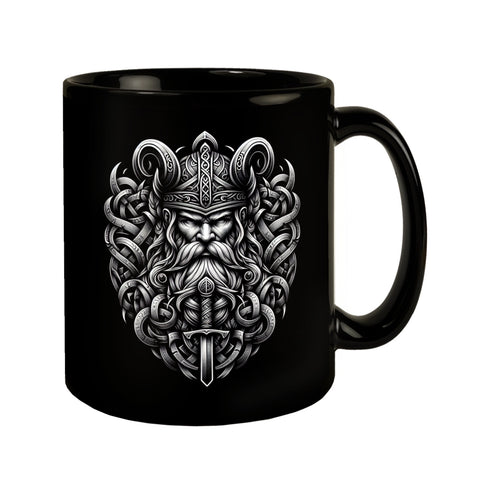 Odin Wikingergott Tasse schwarz in Schwarz