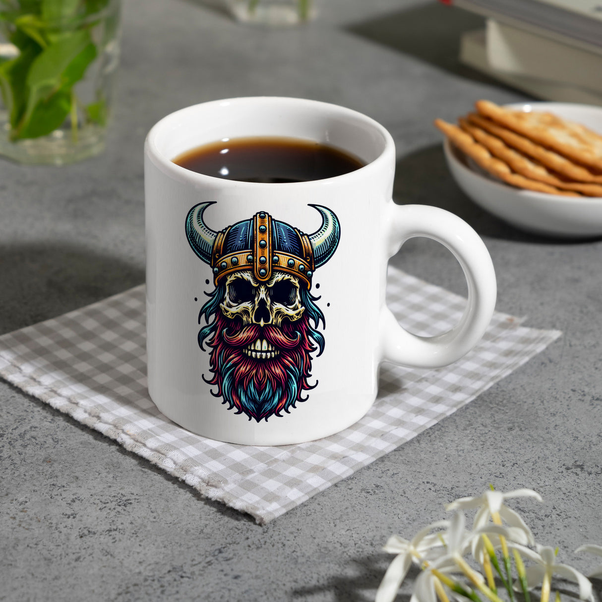 Totenkopf Wikinger Kaffeebecher