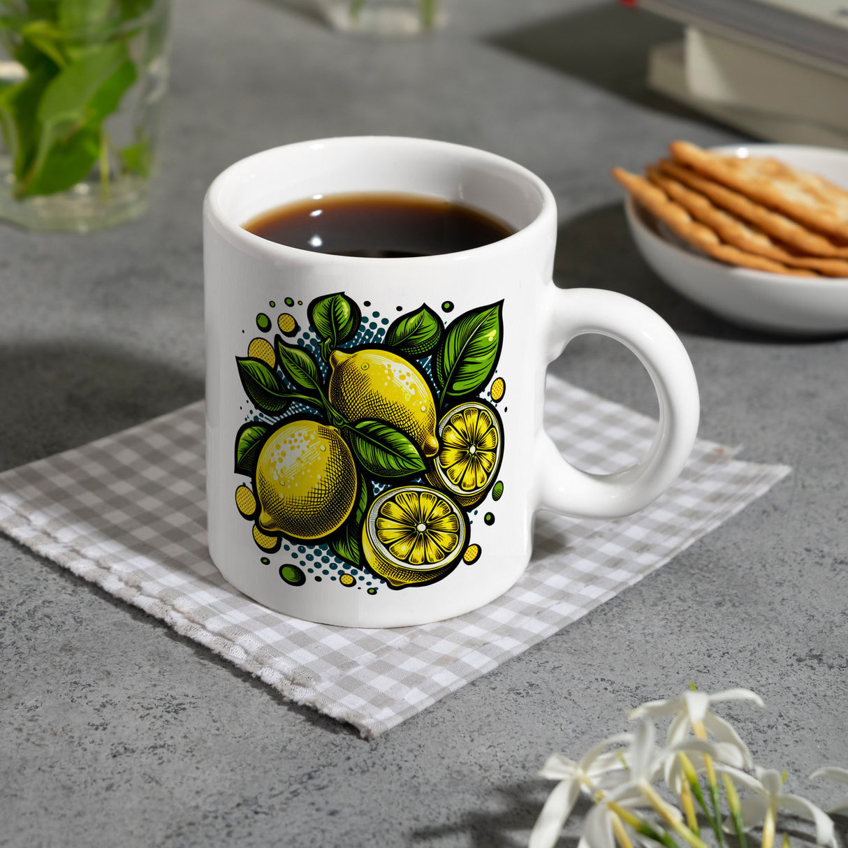 Zitronen Comic Kaffeebecher