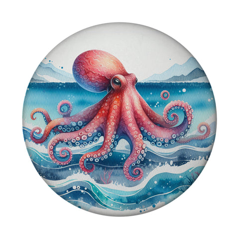 Kraken Aquarell Magnet rund rund