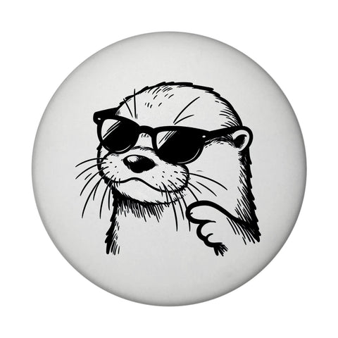 Cooler Otter mit Sonnenbrille Magnet rund rund
