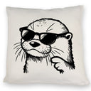 Cooler Otter mit Sonnenbrille Kissen