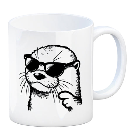 Cooler Otter mit Sonnenbrille Kaffeebecher