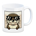 Retro Otter mit Sonnenbrille Kaffeebecher