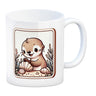 Baby Otter mit Muschel Retro Kaffeebecher