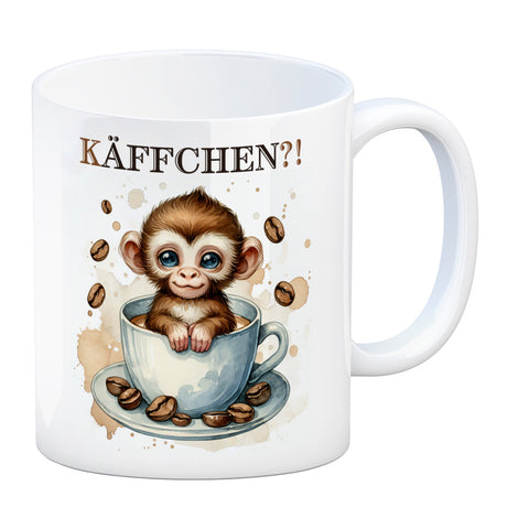 Käffchen Süßer Affe in einer Kaffeetasse Kaffeebecher