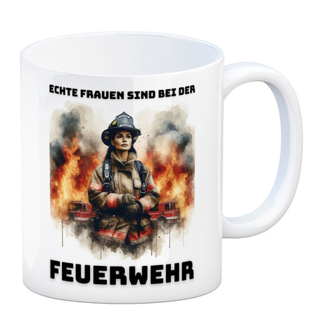 Echte Frauen sind bei der Feuerwehr Kaffeebecher