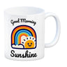 Regenbogen und Sonne Kaffeebecher mit Spruch Good Morning Sunshine