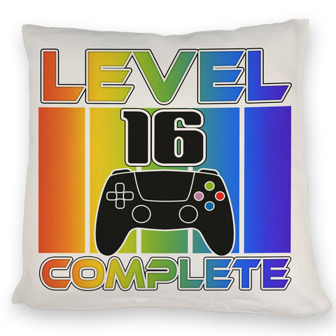 16. Geburtstag Gamer Kissen mit Spruch Level 16 complete