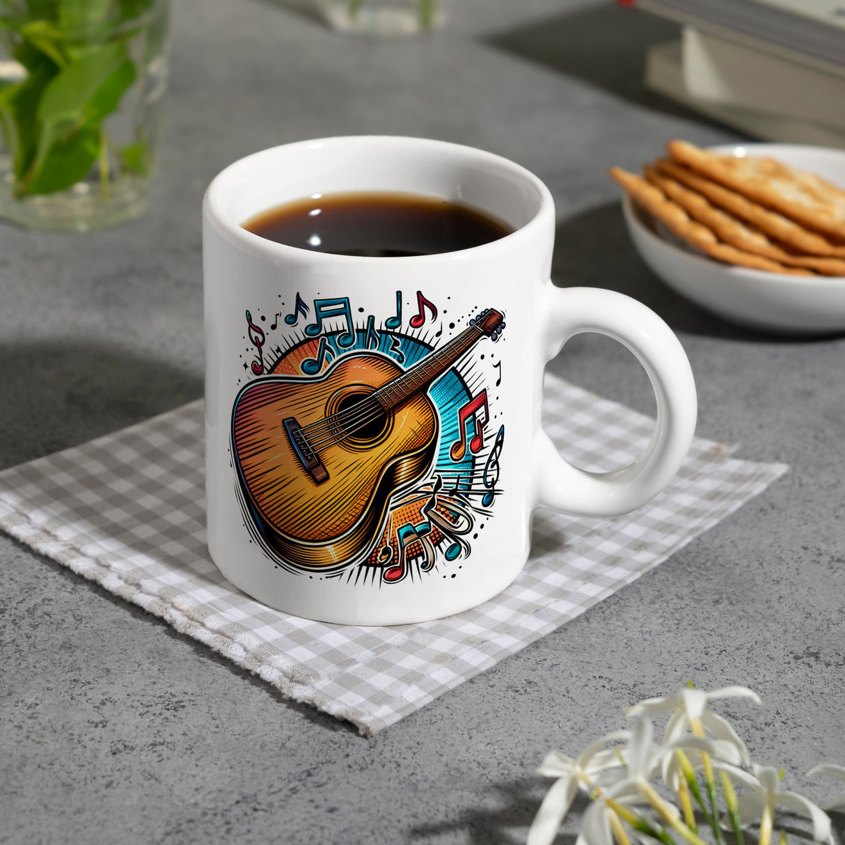 Akustikgitarre Kaffeebecher