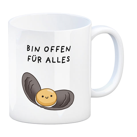 Jelly & Friends Auster Kaffeebecher mit Spruch Bin offen für alles