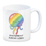 Jelly & Friends Regenbogen-Qualle Kaffeebecher mit Spruch Kunterbunt durchs Leben