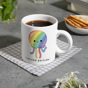 Jelly & Friends Regenbogen-Qualle Kaffeebecher mit Spruch Limited Edition