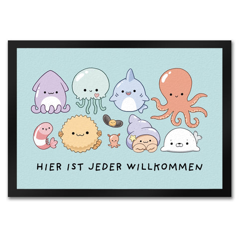 Jelly & Friends Fußmatte in 35x50 cm mit Spruch Hier ist jeder Willkommen