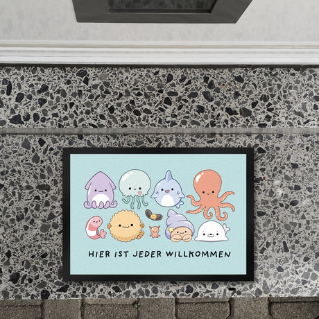 Jelly & Friends Fußmatte in 35x50 cm mit Spruch Hier ist jeder Willkommen