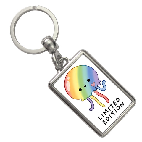 Jelly & Friends Regenbogen-Qualle Schlüsselanhänger mit Spruch Limited Edition