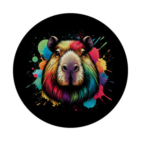 Capybara Aquarell Magnet rund