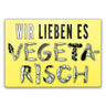 Vegetarier Schneidebrett aus Glas Glas mit Spruch Wir lieben es vegetarisch