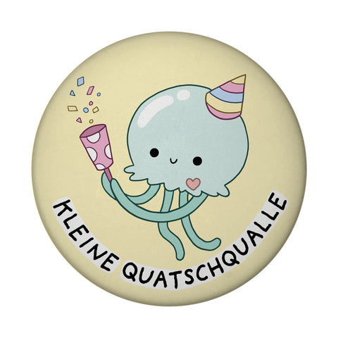 Jelly & Friends Qualle Magnet rund mit Spruch Kleine Quatschqualle