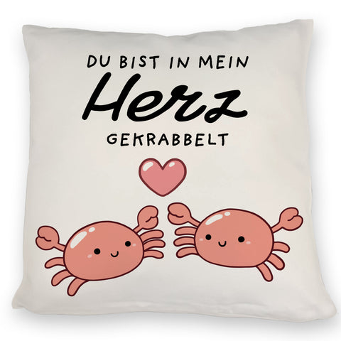 Jelly & Friends Krabben Kissen mit Spruch Du bist in mein Herz gekrabbelt
