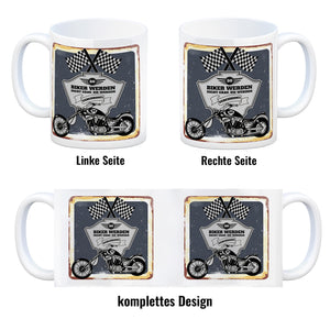 Motorradfahrer und Biker Kaffeebecher bzw. Tasse zum 50. Geburtstag als Geschenk