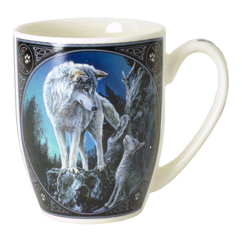 Lisa Parker - Wolf mit Welpe Kaffeebecher