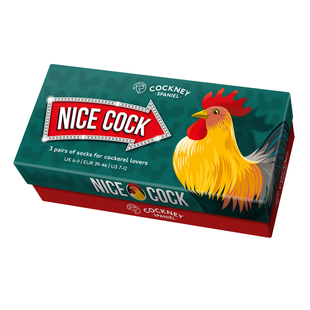 Hahn - Nice Cock Socken mit Geschenkverpackung in 39-46 (3 Paare)