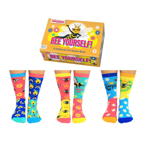 Bee Yourself Bienen Oddsocks Socken in 37-42 im 6er Set
